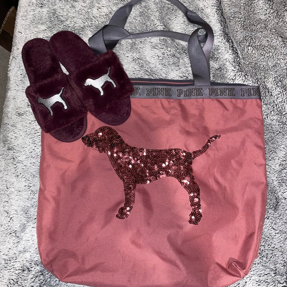 Pink Bag and Slipper set